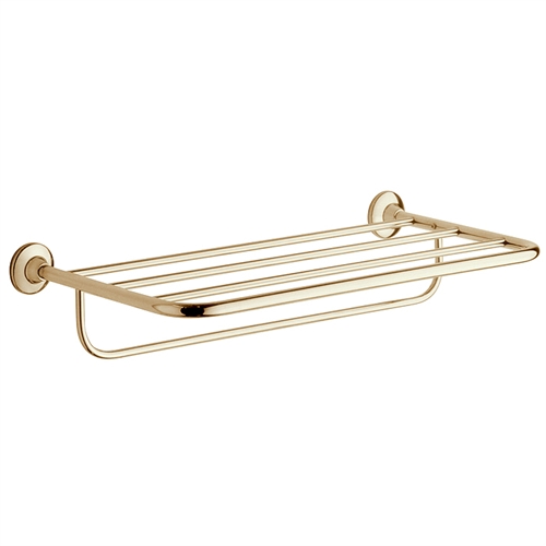 Ascot Towel Shelf With Arm - Gold
